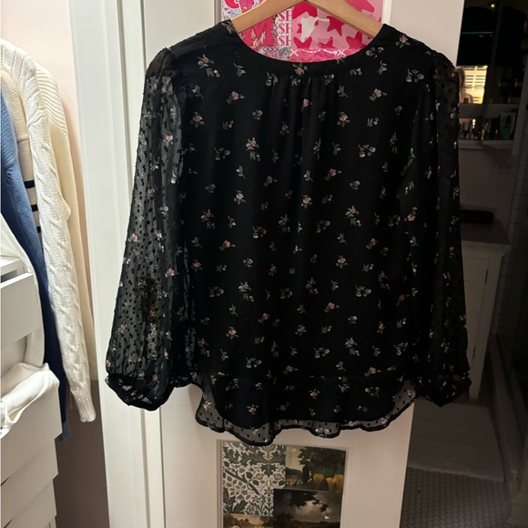 LOFT FLORAL LONG SLEEVE BLOUSE - Picture 2 of 3